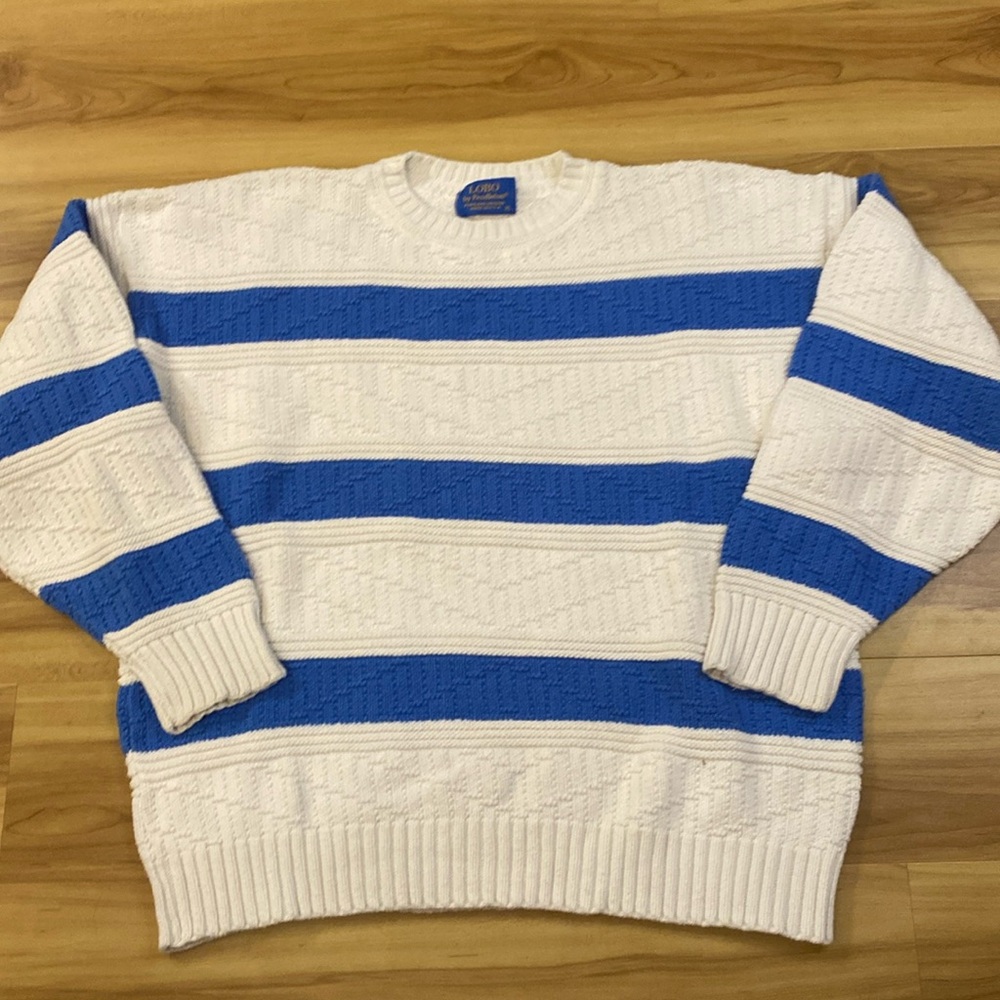 Vintage Logo By Pendleton Striped Pattern White A… - image 1